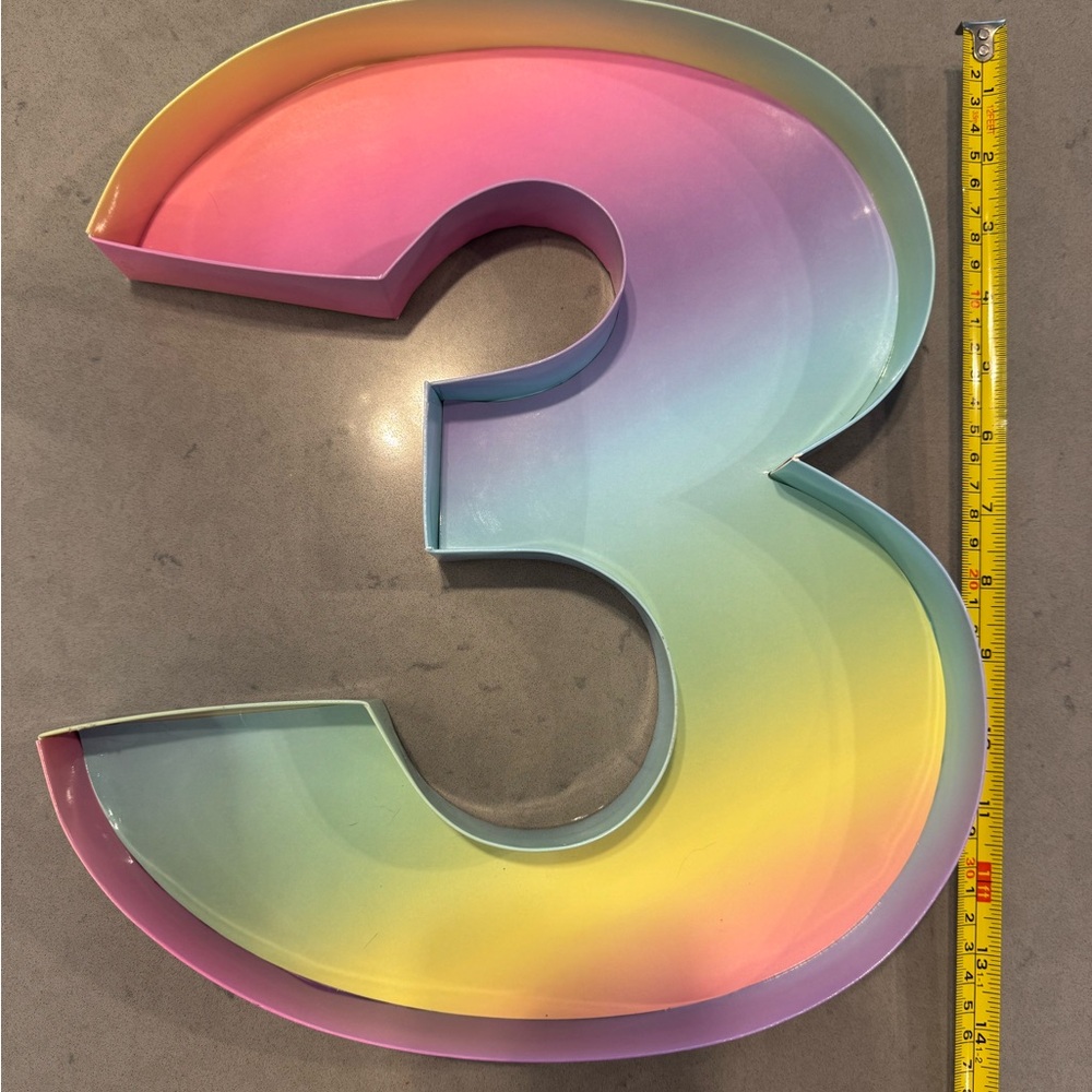 Colorful Gradient Number 3 Decor